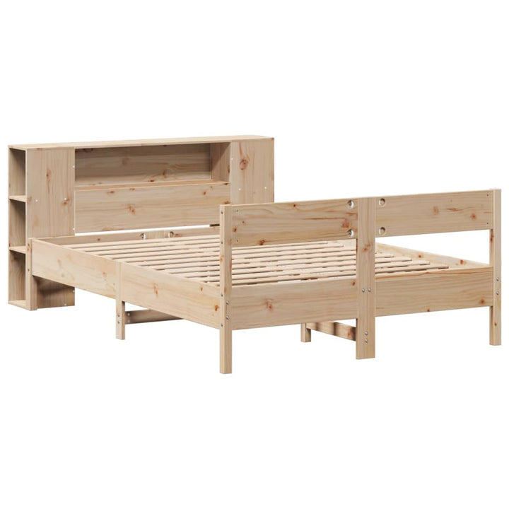 seng med reol uden madras 135x190 cm massivt fyrretræ
