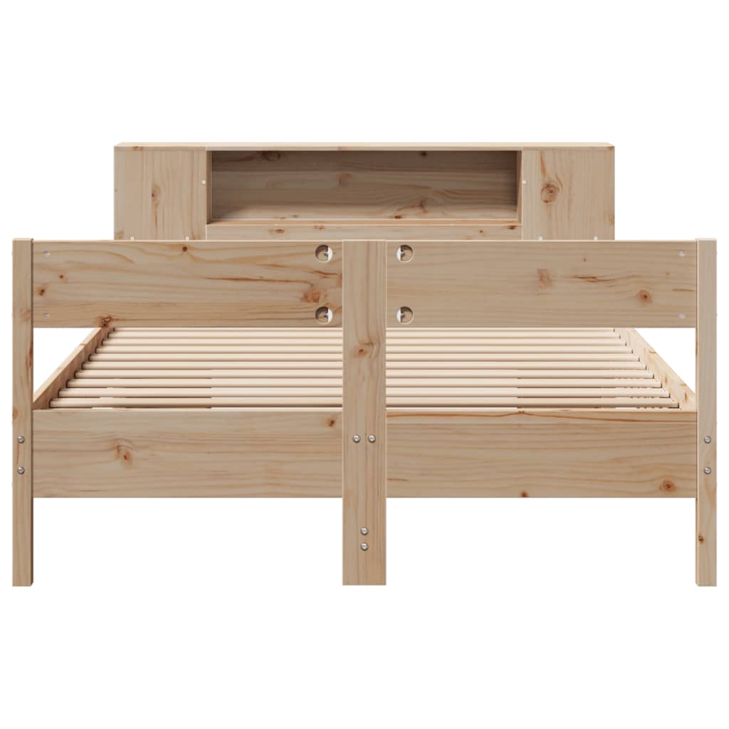 seng med reol uden madras 135x190 cm massivt fyrretræ