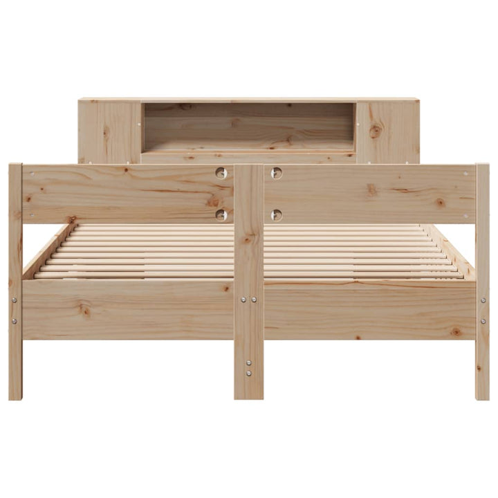 seng med reol uden madras 135x190 cm massivt fyrretræ