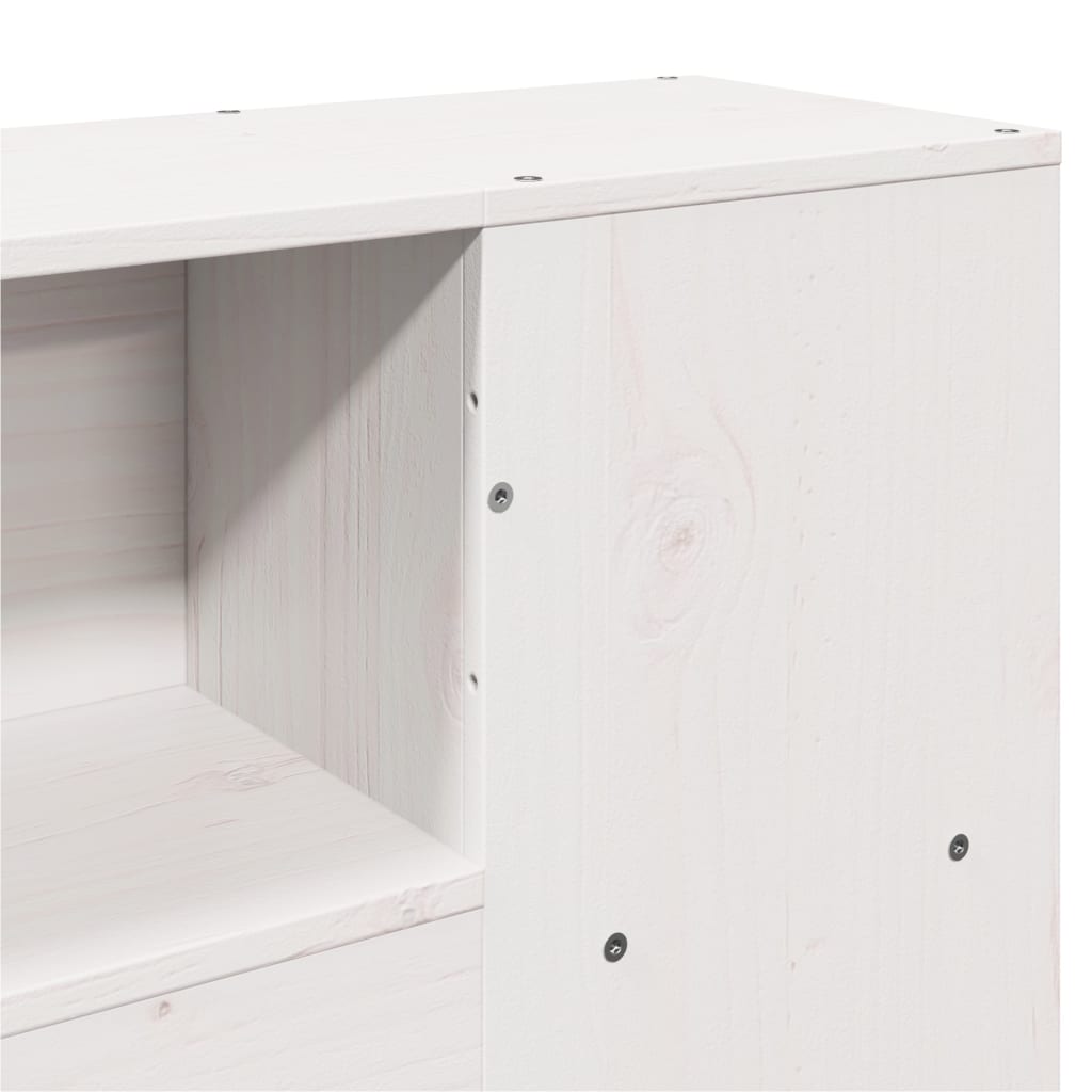 seng med reol uden madras 135x190 cm massivt fyrretræ hvid