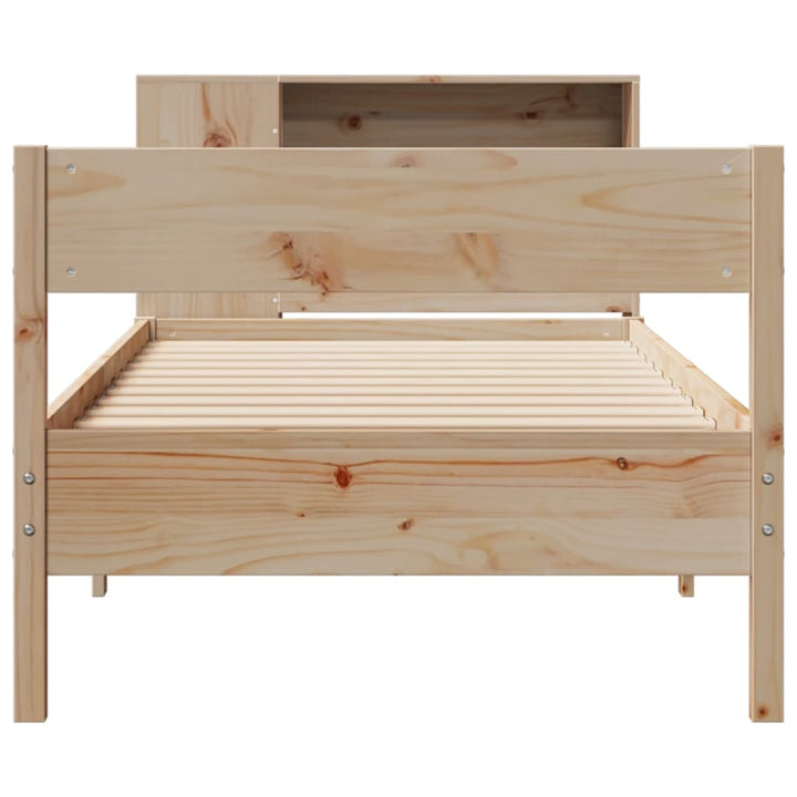 seng med reol uden madras 75x190 cm massivt fyrretræ