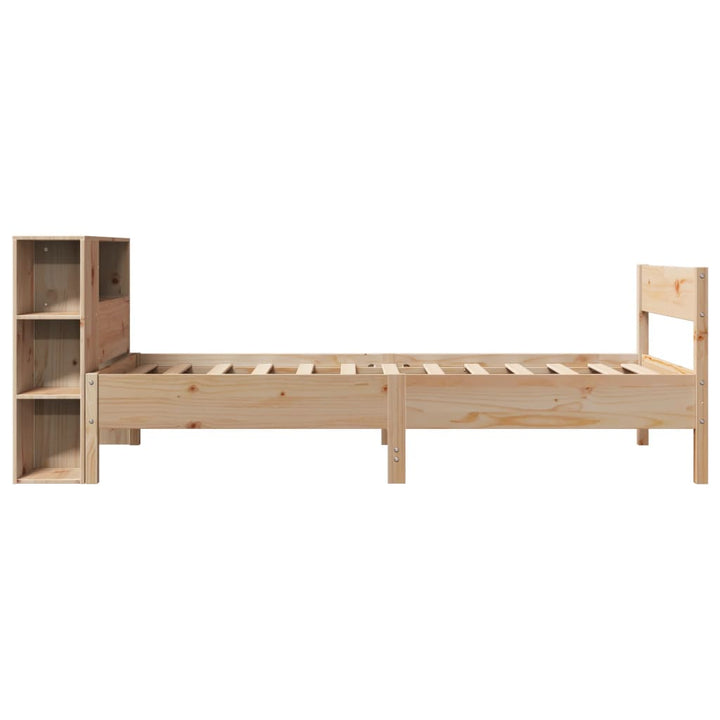 seng med reol uden madras 75x190 cm massivt fyrretræ