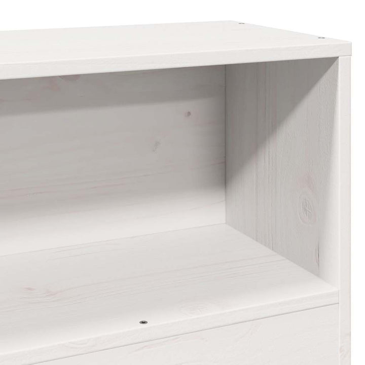 seng med reol uden madras 75x190 cm massivt fyrretræ hvid