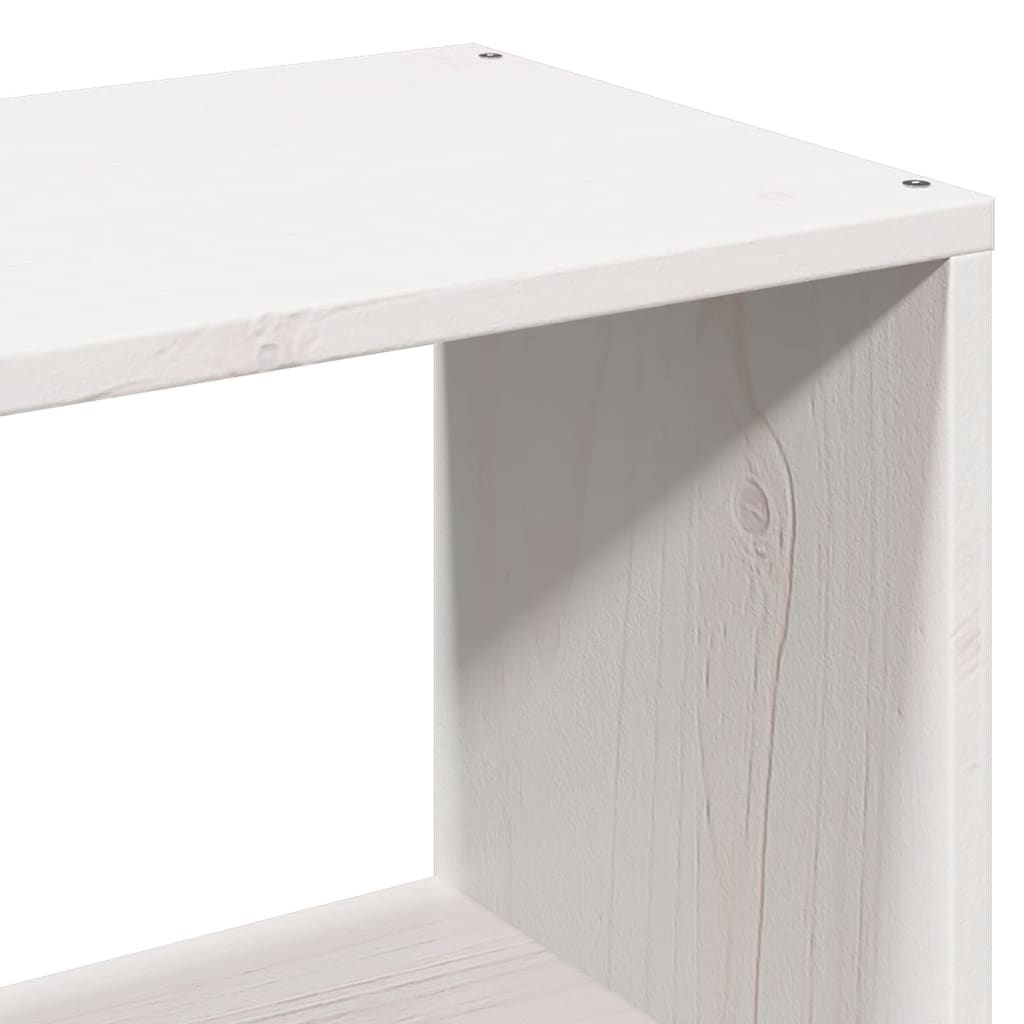 seng med reol uden madras 180x200 cm massivt fyrretræ hvid