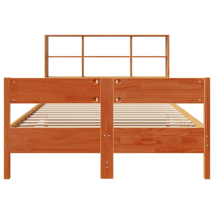 seng med reol uden madras 150x200cm massivt fyrretræ gyldenbrun