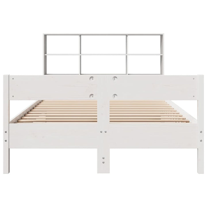 seng med reol uden madras 140x200 cm massivt fyrretræ hvid