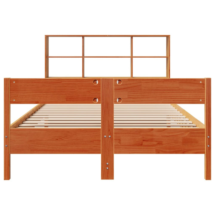 seng med reol uden madras 120x200cm massivt fyrretræ gyldenbrun