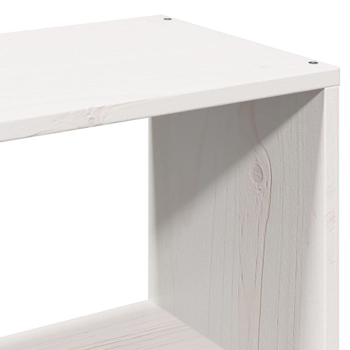 seng med reol uden madras 140x190 cm massivt fyrretræ hvid