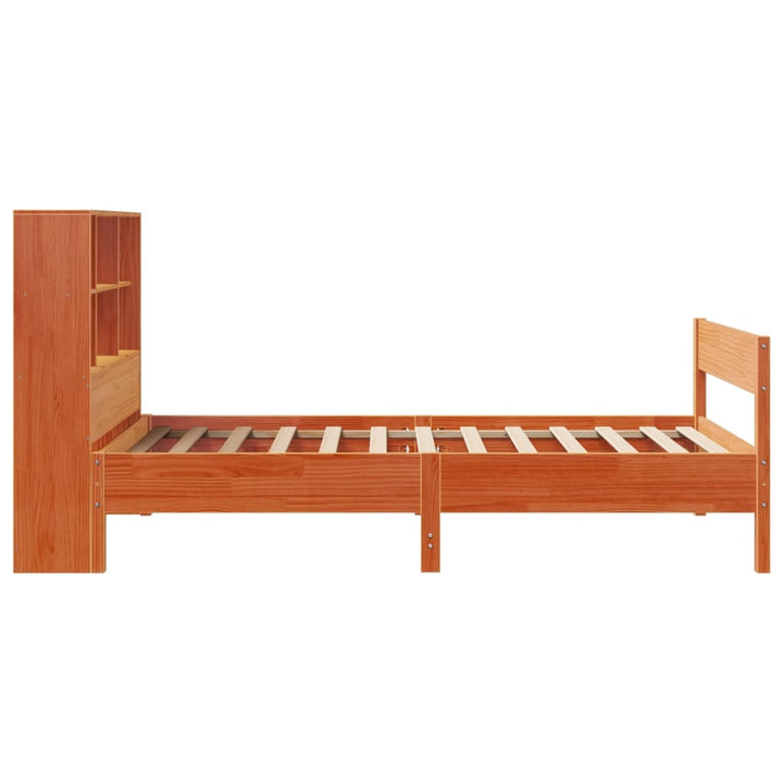 seng med reol uden madras 75x190 cm massivt fyrretræ gyldenbrun