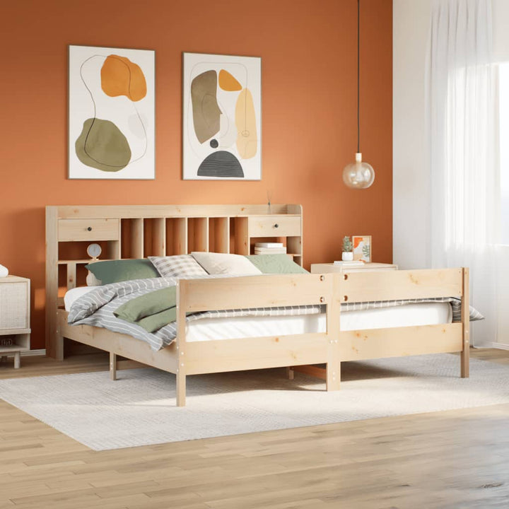 seng med reol uden madras 180x200 cm massivt fyrretræ