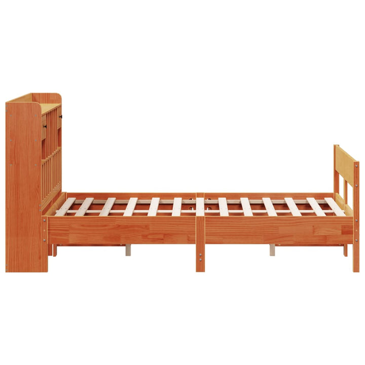 seng med reol uden madras 150x200cm massivt fyrretræ gyldenbrun