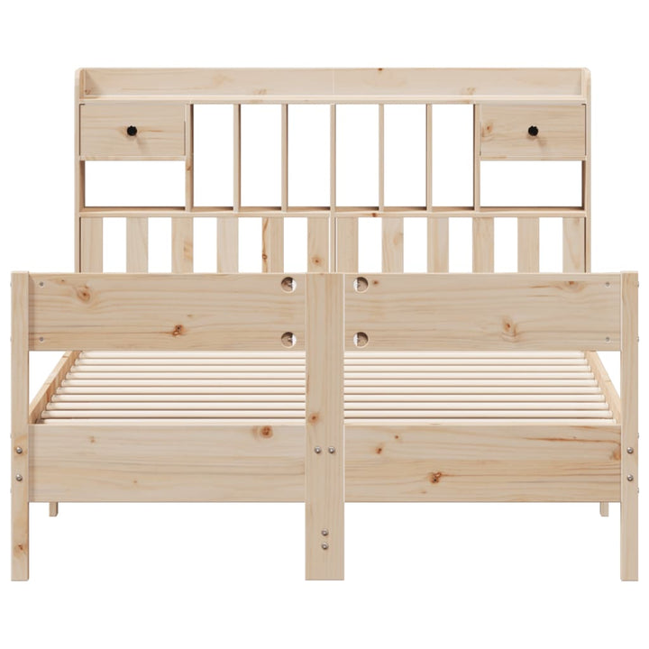 seng med reol uden madras 135x190 cm massivt fyrretræ