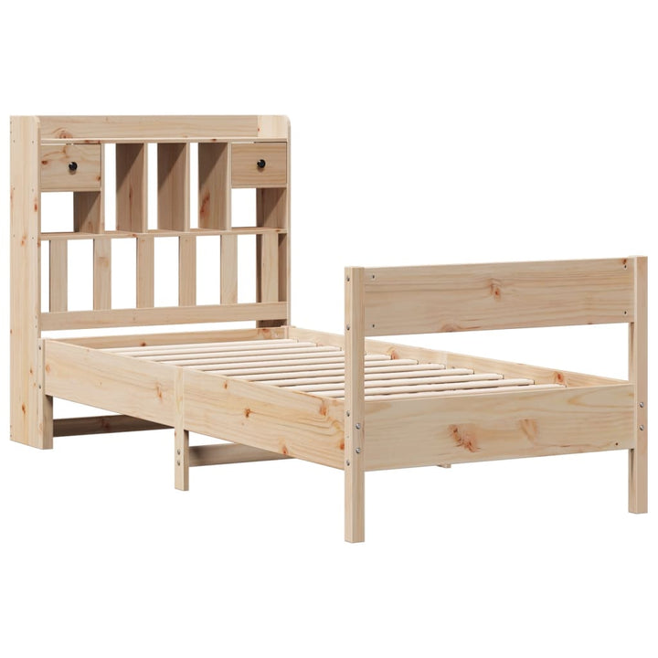 seng med reol uden madras 75x190 cm massivt fyrretræ