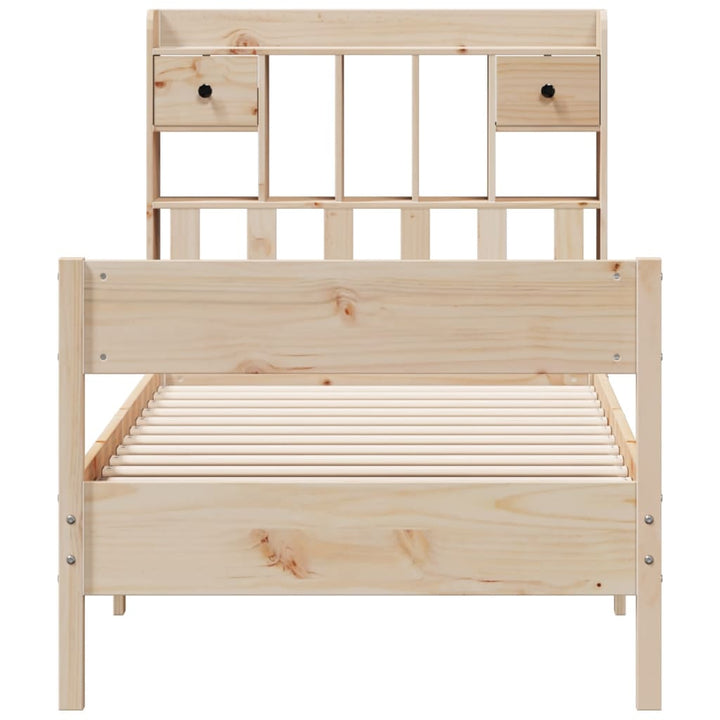 seng med reol uden madras 75x190 cm massivt fyrretræ