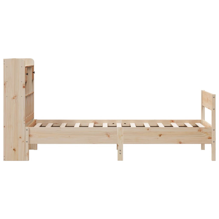 seng med reol uden madras 75x190 cm massivt fyrretræ