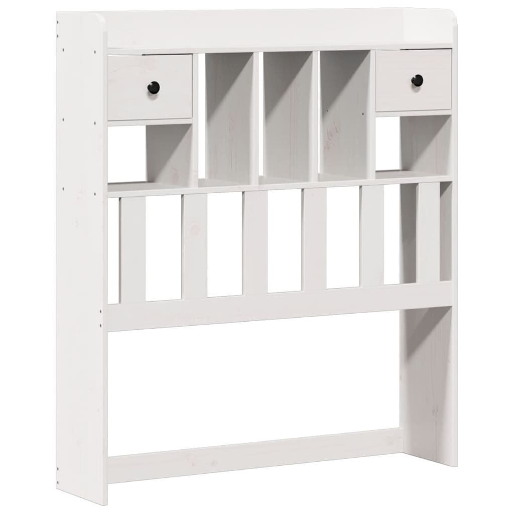 seng med reol uden madras 75x190 cm massivt fyrretræ hvid