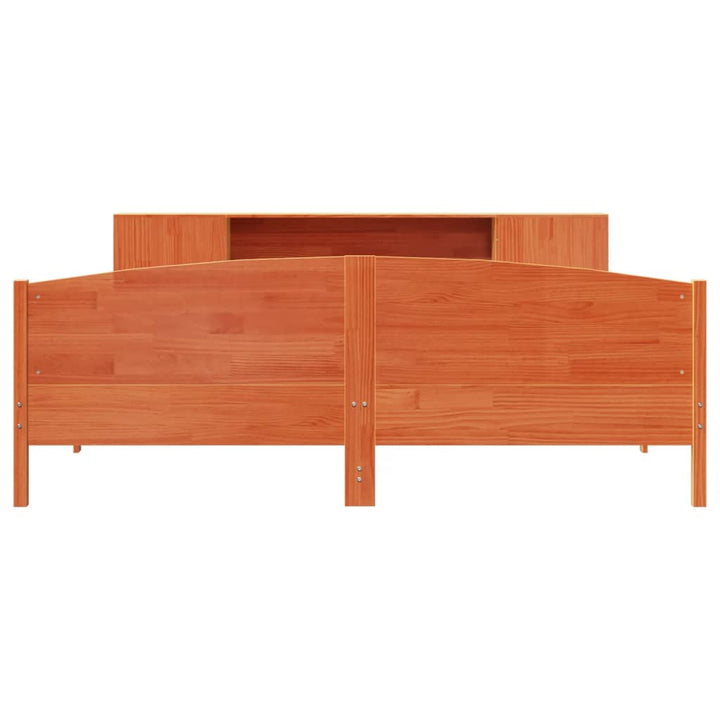 seng med reol uden madras 200x200cm massivt fyrretræ gyldenbrun