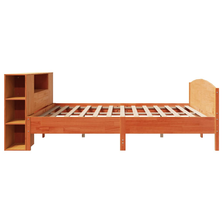 seng med reol uden madras 200x200cm massivt fyrretræ gyldenbrun