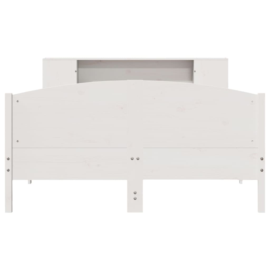 seng med reol uden madras 150x200 cm massivt fyrretræ hvid