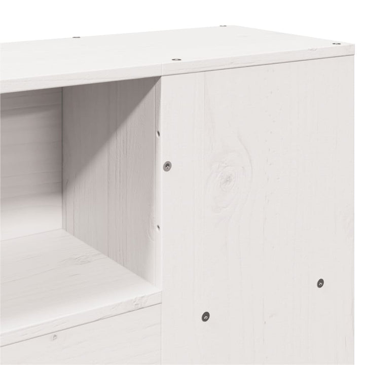 seng med reol uden madras 150x200 cm massivt fyrretræ hvid