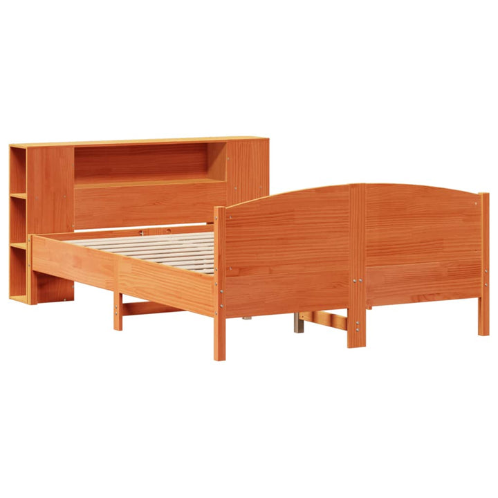 seng med reol uden madras 150x200cm massivt fyrretræ gyldenbrun