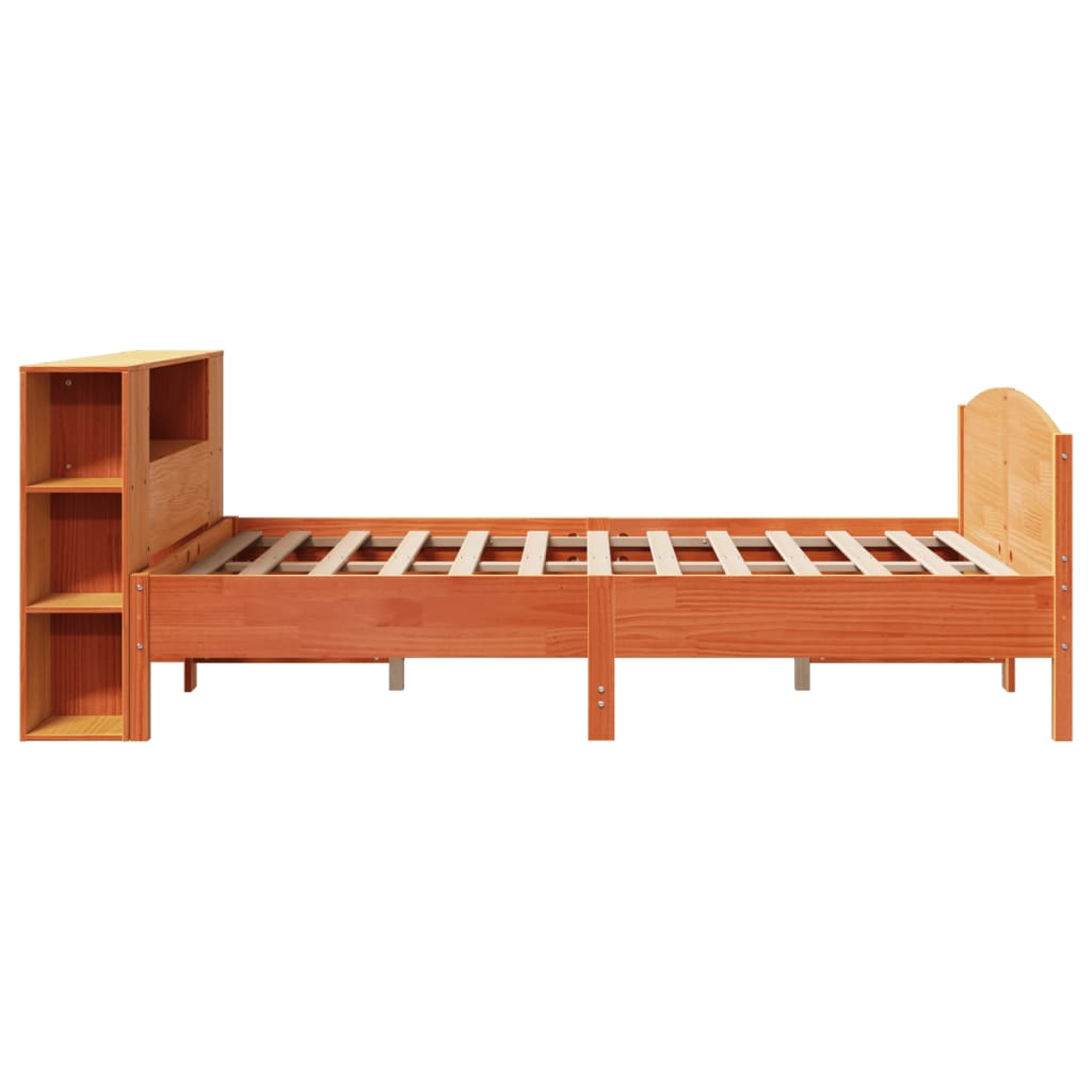 seng med reol uden madras 150x200cm massivt fyrretræ gyldenbrun
