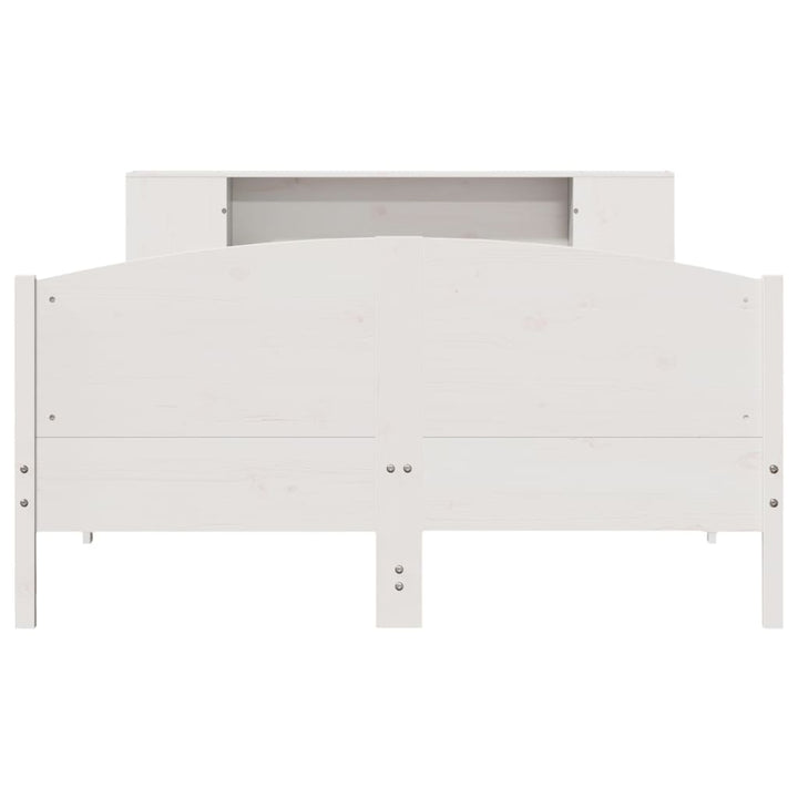 seng med reol uden madras 140x200 cm massivt fyrretræ hvid