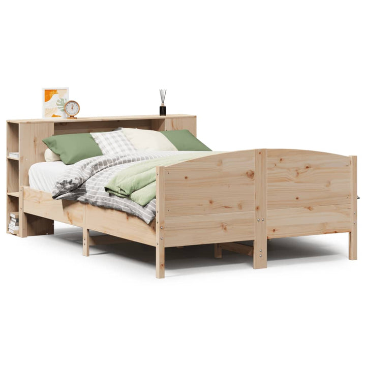 seng med reol uden madras 135x190 cm massivt fyrretræ