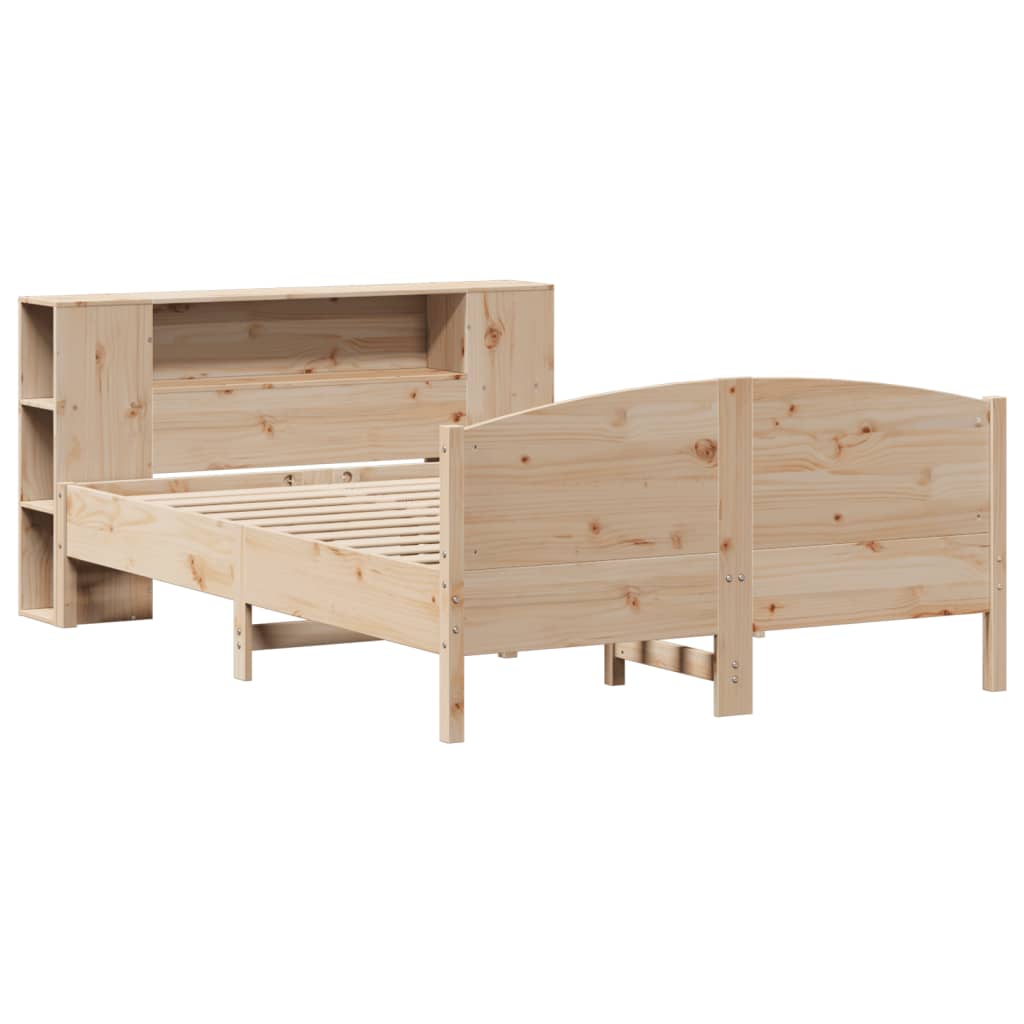 seng med reol uden madras 135x190 cm massivt fyrretræ