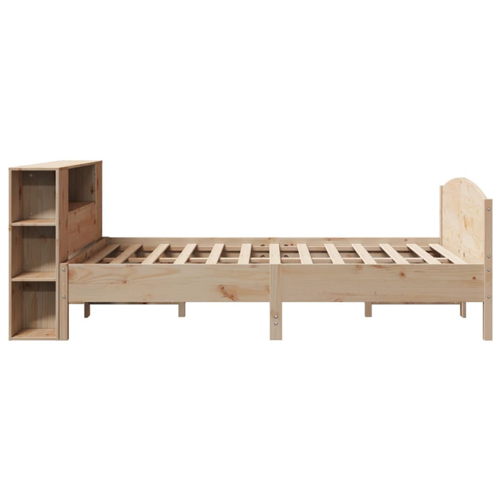 seng med reol uden madras 135x190 cm massivt fyrretræ