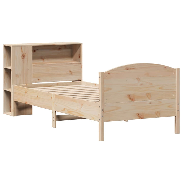 seng med reol uden madras 75x190 cm massivt fyrretræ