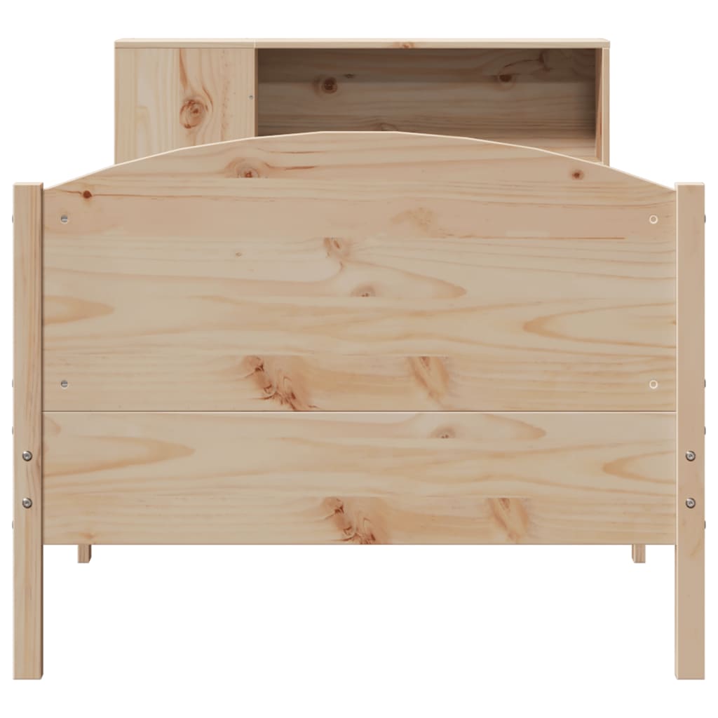 seng med reol uden madras 75x190 cm massivt fyrretræ