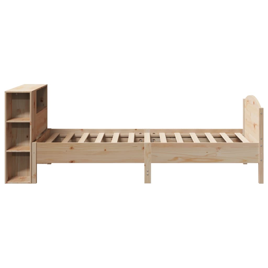 seng med reol uden madras 75x190 cm massivt fyrretræ