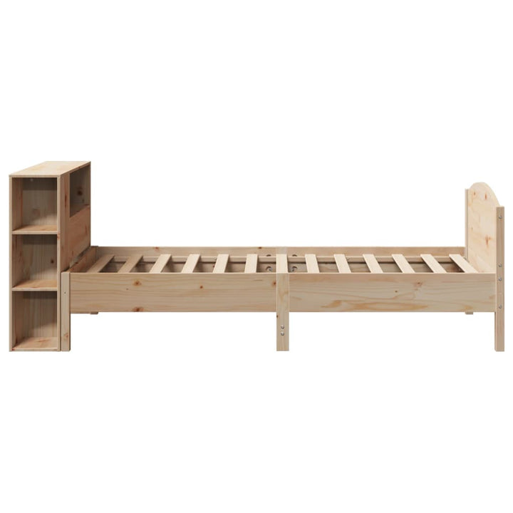 seng med reol uden madras 75x190 cm massivt fyrretræ