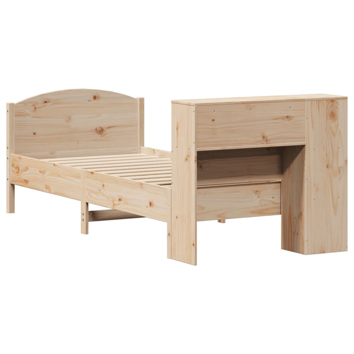 seng med reol uden madras 75x190 cm massivt fyrretræ