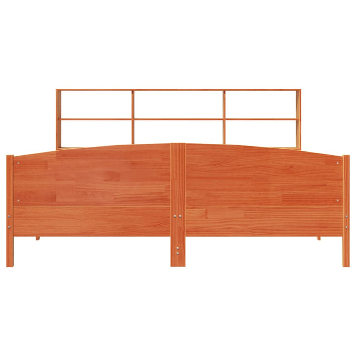seng med reol uden madras 200x200cm massivt fyrretræ gyldenbrun