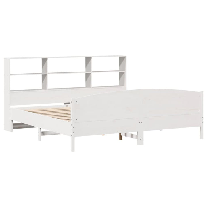 seng med reol uden madras 180x200 cm massivt fyrretræ hvid