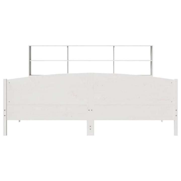 seng med reol uden madras 180x200 cm massivt fyrretræ hvid