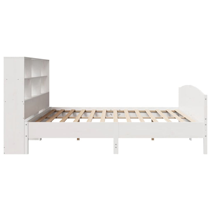 seng med reol uden madras 180x200 cm massivt fyrretræ hvid