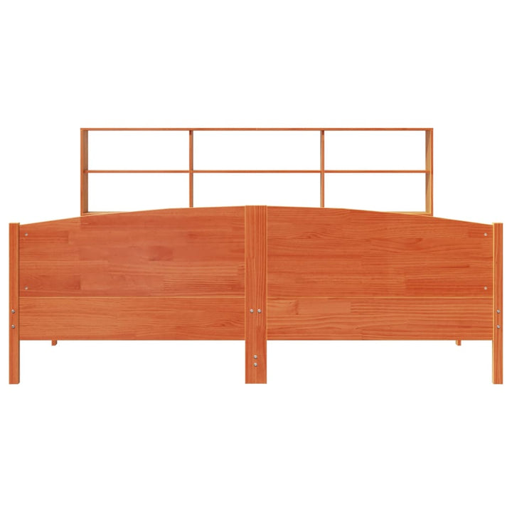 seng med reol uden madras 180x200cm massivt fyrretræ gyldenbrun