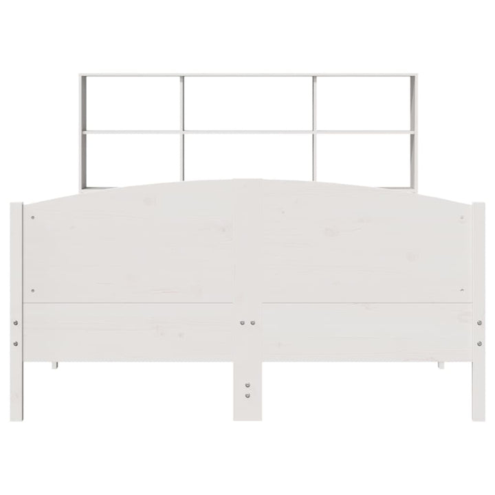 seng med reol uden madras 160x200 cm massivt fyrretræ hvid