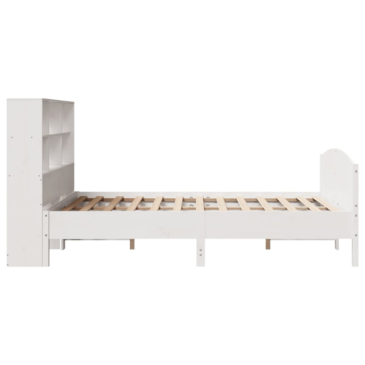 seng med reol uden madras 160x200 cm massivt fyrretræ hvid