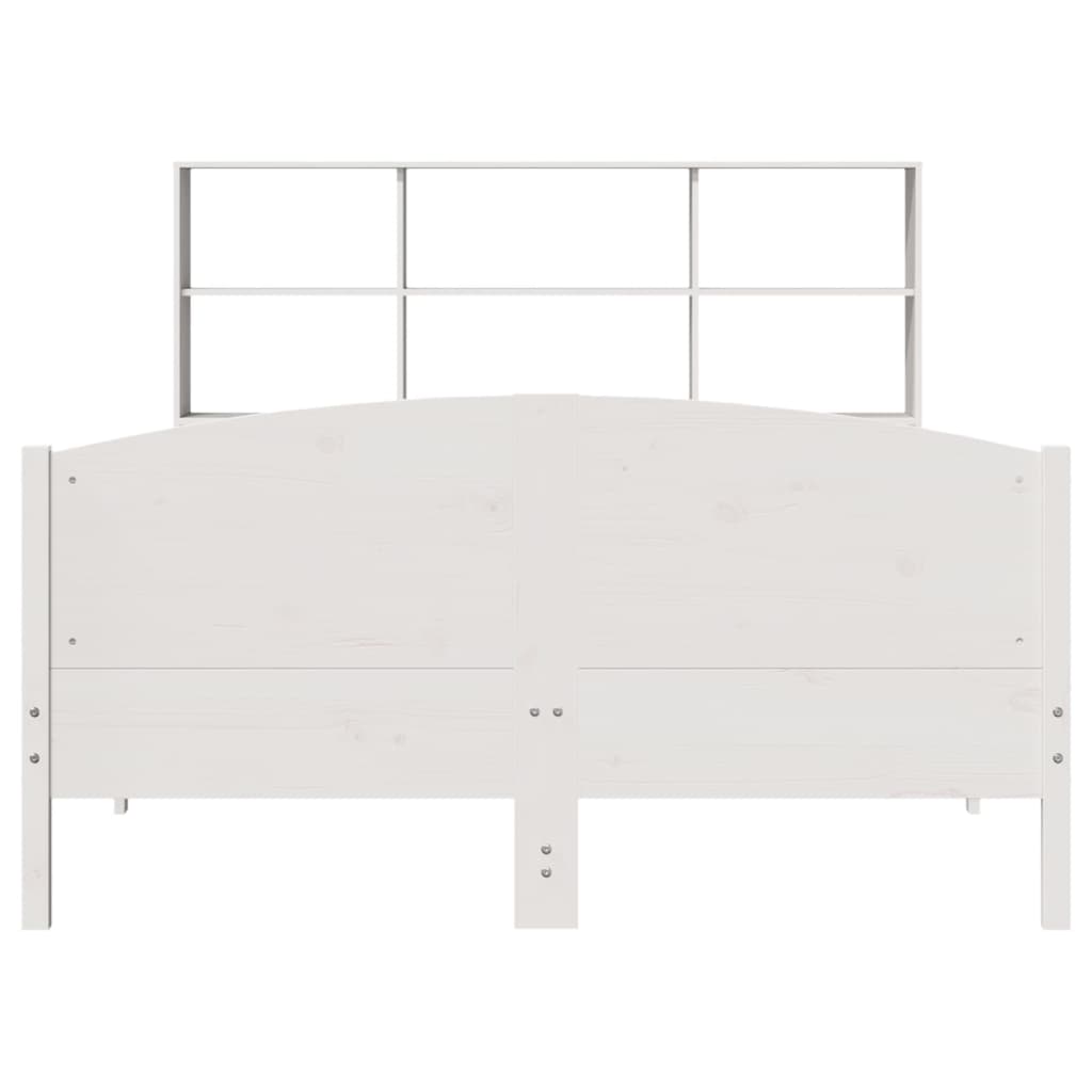 seng med reol uden madras 140x200 cm massivt fyrretræ hvid