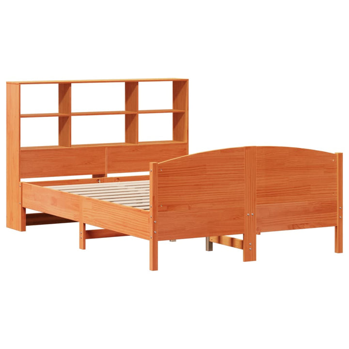 seng med reol uden madras 120x200cm massivt fyrretræ gyldenbrun