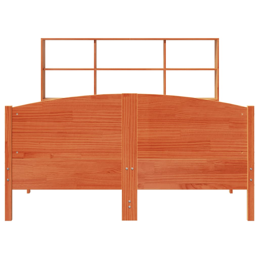 seng med reol uden madras 120x200cm massivt fyrretræ gyldenbrun