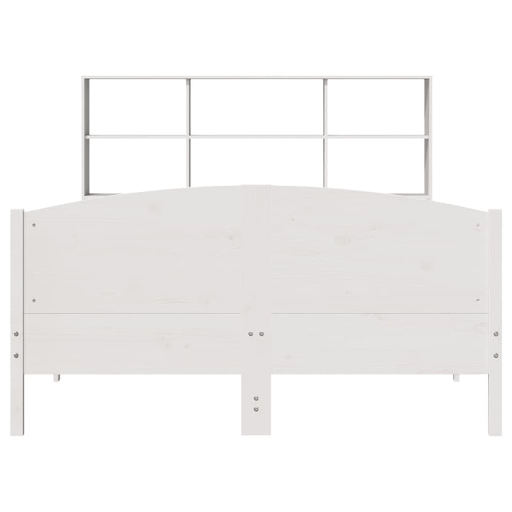seng med reol uden madras 140x190 cm massivt fyrretræ hvid
