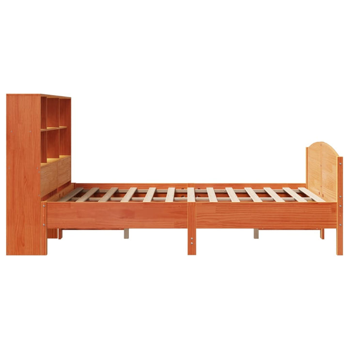 seng med reol uden madras 120x190cm massivt fyrretræ gyldenbrun