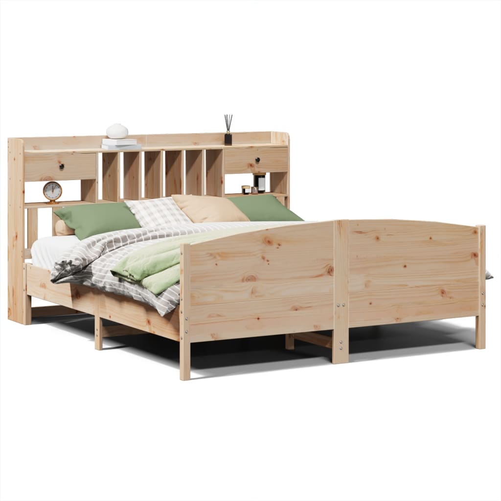 seng med reol uden madras 180x200 cm massivt fyrretræ