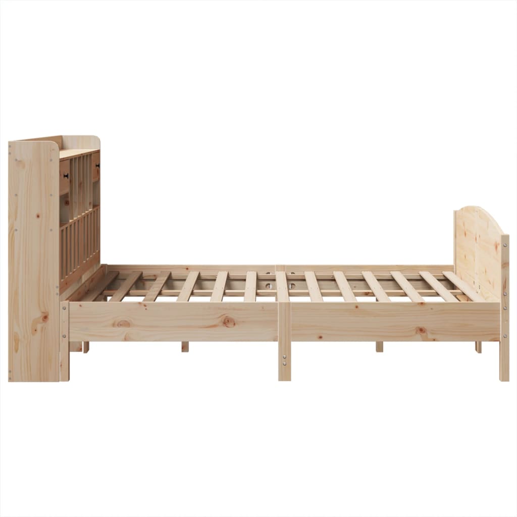 seng med reol uden madras 140x200 cm massivt fyrretræ