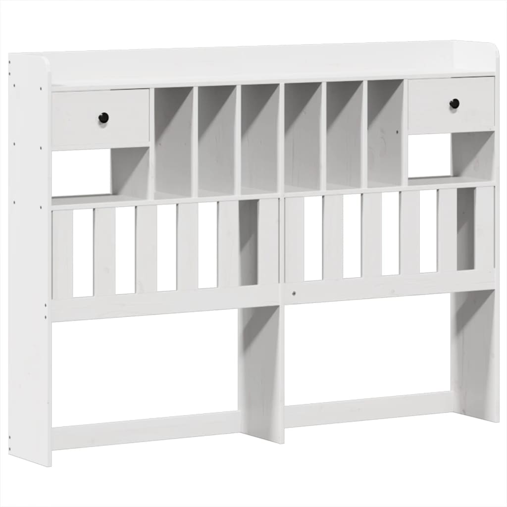 seng med reol uden madras 140x190 cm massivt fyrretræ hvid